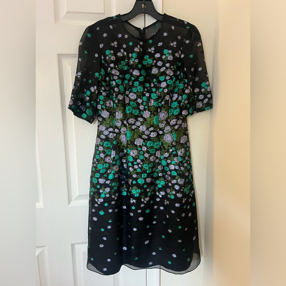 LEAVE ROSE floral detailed short sleeved dress